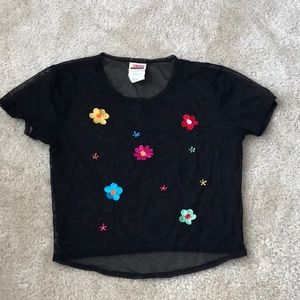 NWOT SUNSET BEACH Embroidered Mesh Stop. Size M